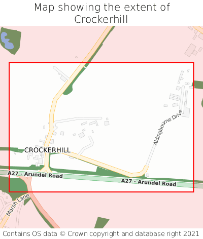 Map showing extent of Crockerhill as bounding box