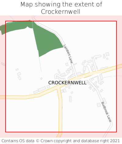 Map showing extent of Crockernwell as bounding box