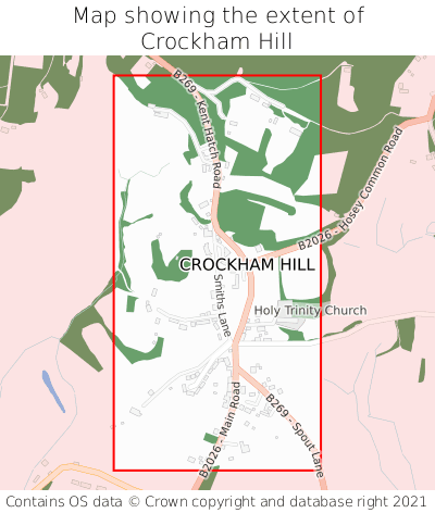 Map showing extent of Crockham Hill as bounding box