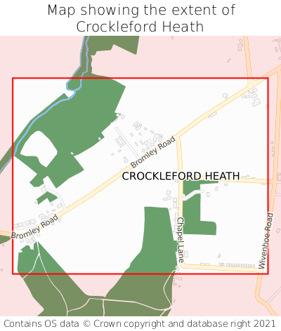 Map showing extent of Crockleford Heath as bounding box
