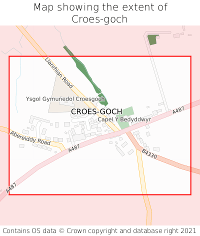 Map showing extent of Croes-goch as bounding box