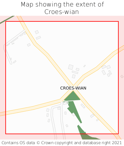 Map showing extent of Croes-wian as bounding box