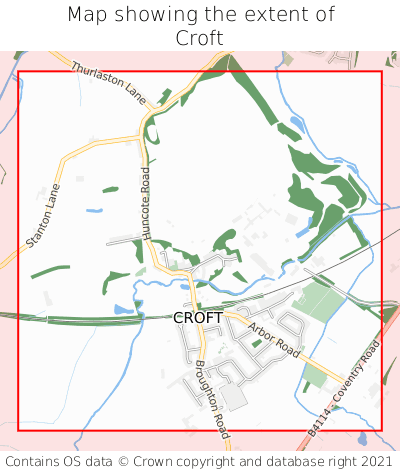 Map showing extent of Croft as bounding box