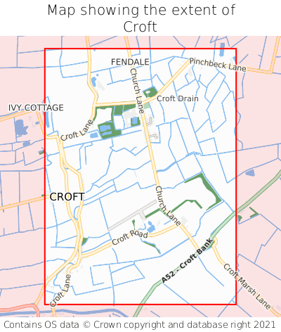 Map showing extent of Croft as bounding box