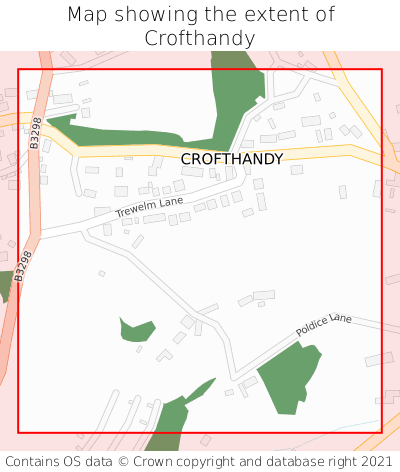 Map showing extent of Crofthandy as bounding box