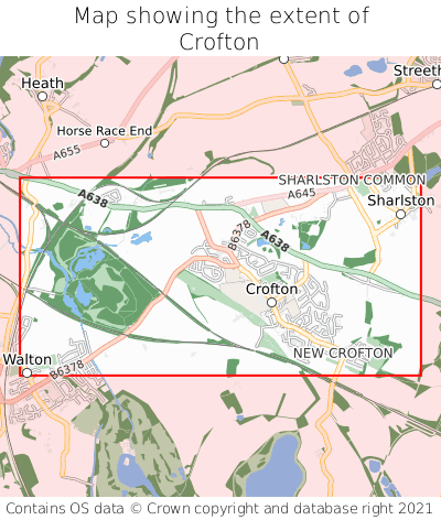 Map showing extent of Crofton as bounding box