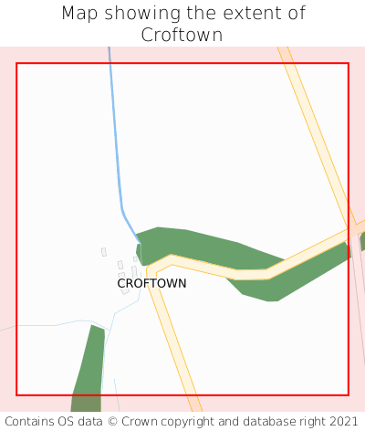 Map showing extent of Croftown as bounding box