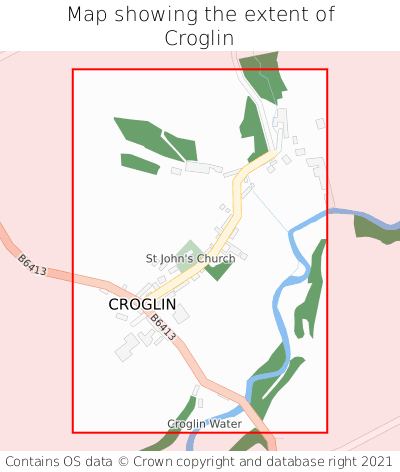 Map showing extent of Croglin as bounding box