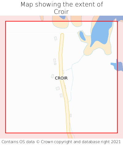 Map showing extent of Croir as bounding box