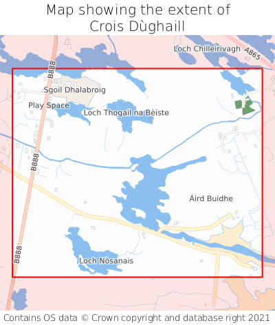 Map showing extent of Crois Dùghaill as bounding box