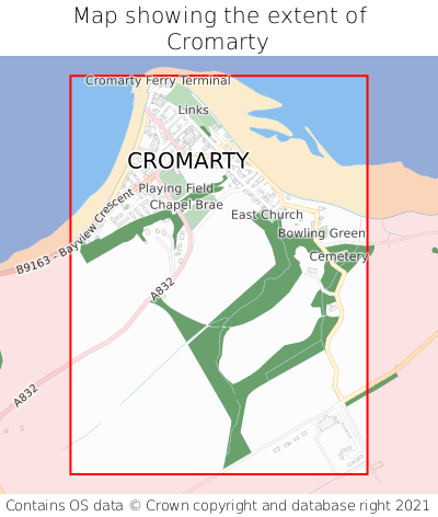 Map showing extent of Cromarty as bounding box