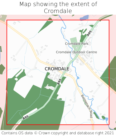 Map showing extent of Cromdale as bounding box