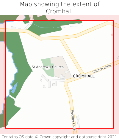 Map showing extent of Cromhall as bounding box
