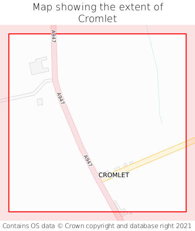 Map showing extent of Cromlet as bounding box