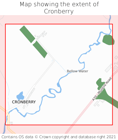 Map showing extent of Cronberry as bounding box