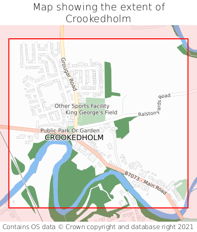 Map showing extent of Crookedholm as bounding box