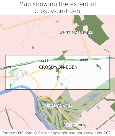 Map showing extent of Crosby-on-Eden as bounding box