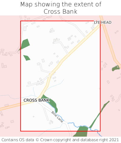 Map showing extent of Cross Bank as bounding box