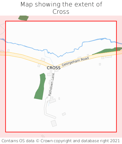 Map showing extent of Cross as bounding box