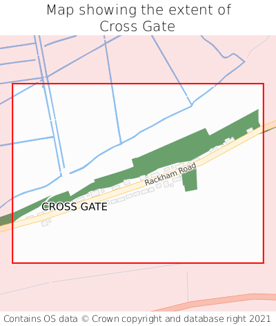 Map showing extent of Cross Gate as bounding box