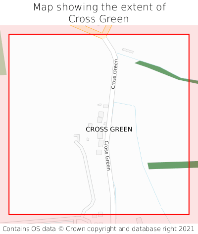 Map showing extent of Cross Green as bounding box