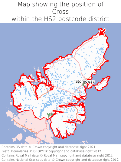 Map showing location of Cross within HS2