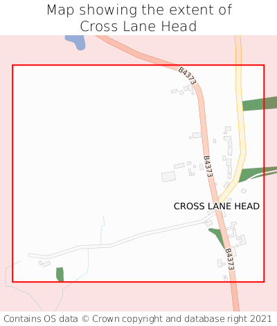 Map showing extent of Cross Lane Head as bounding box