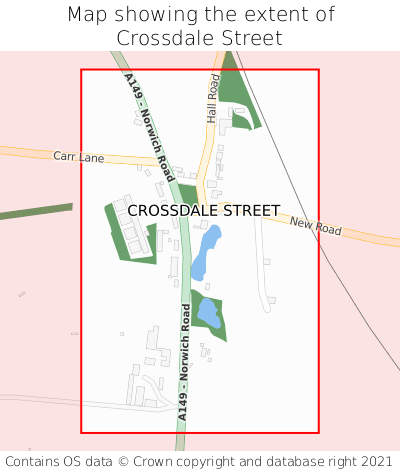 Map showing extent of Crossdale Street as bounding box