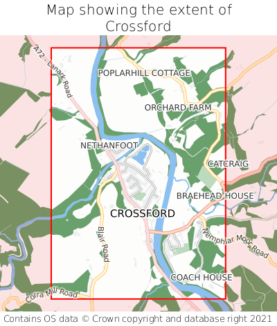 Map showing extent of Crossford as bounding box