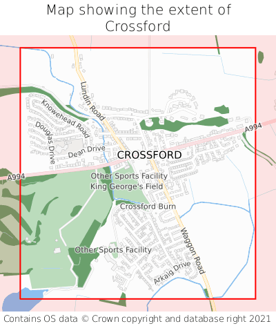 Map showing extent of Crossford as bounding box