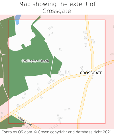 Map showing extent of Crossgate as bounding box