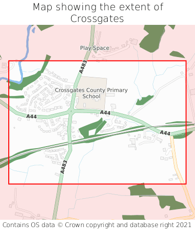 Map showing extent of Crossgates as bounding box
