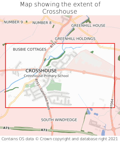 Map showing extent of Crosshouse as bounding box