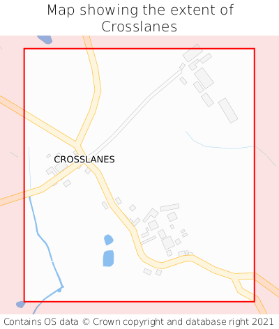 Map showing extent of Crosslanes as bounding box