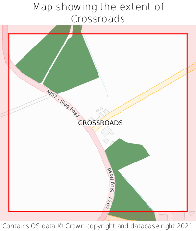 Map showing extent of Crossroads as bounding box