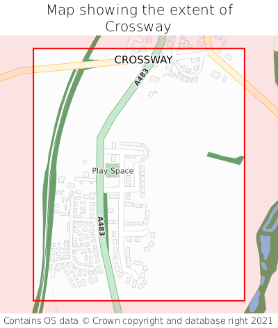 Map showing extent of Crossway as bounding box