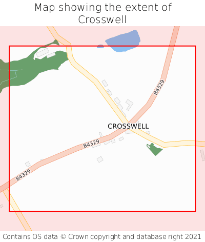 Map showing extent of Crosswell as bounding box