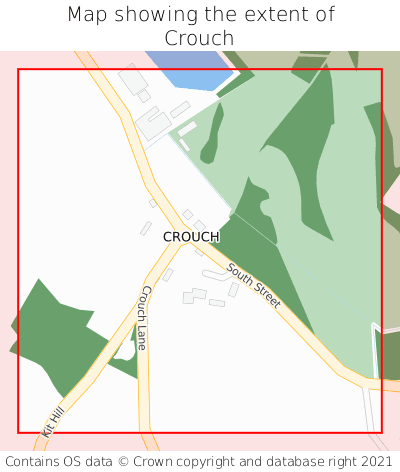 Map showing extent of Crouch as bounding box