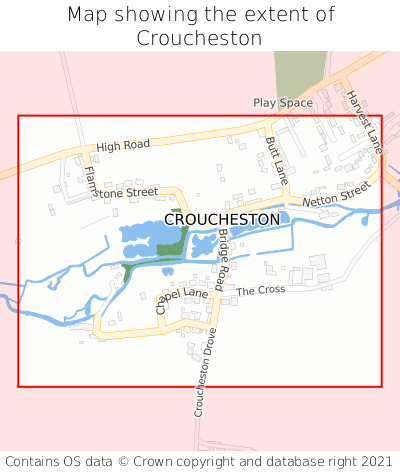 Map showing extent of Croucheston as bounding box