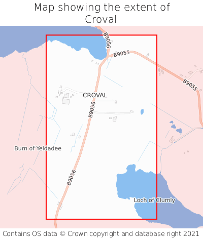 Map showing extent of Croval as bounding box