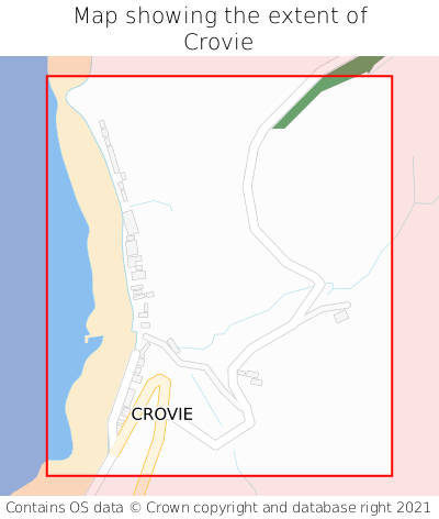 Map showing extent of Crovie as bounding box