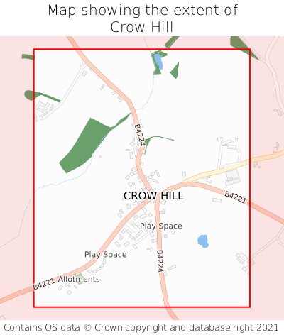 Map showing extent of Crow Hill as bounding box