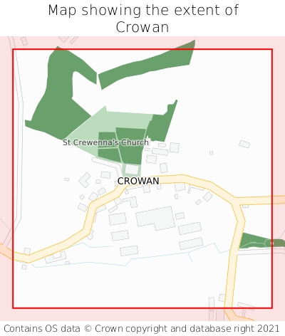 Map showing extent of Crowan as bounding box