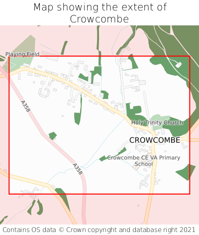 Map showing extent of Crowcombe as bounding box