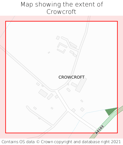 Map showing extent of Crowcroft as bounding box