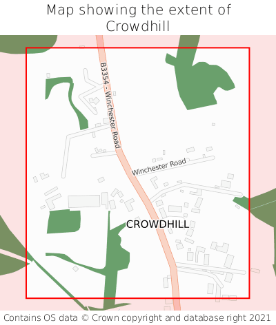 Map showing extent of Crowdhill as bounding box