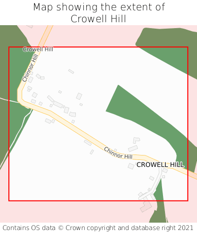 Map showing extent of Crowell Hill as bounding box