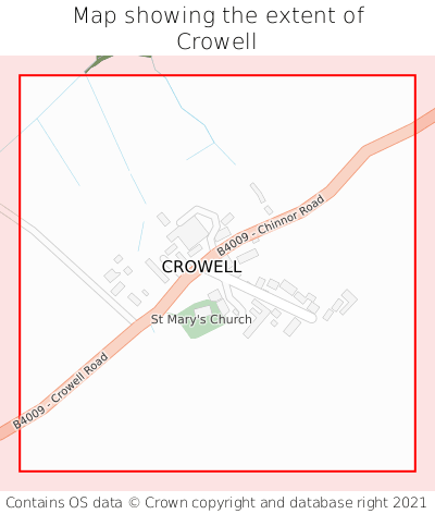 Map showing extent of Crowell as bounding box