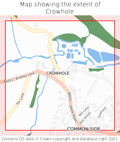Map showing extent of Crowhole as bounding box
