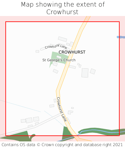 Map showing extent of Crowhurst as bounding box